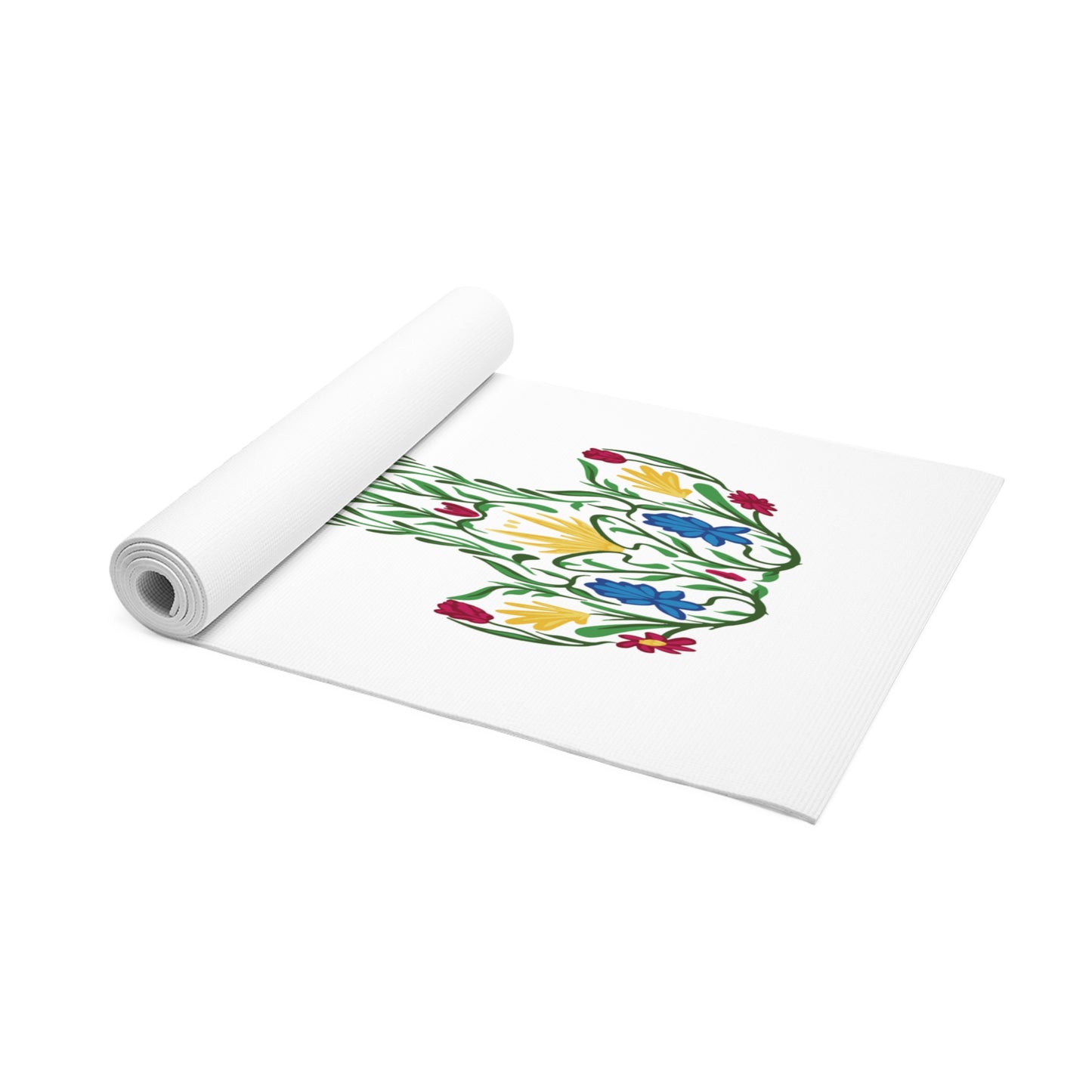 Artistic Foam Yoga Mat, Eco-Friendly Exercise Mat, Non-Slip Yoga Mat, Meditation Mat, Floral Design Yoga Gear