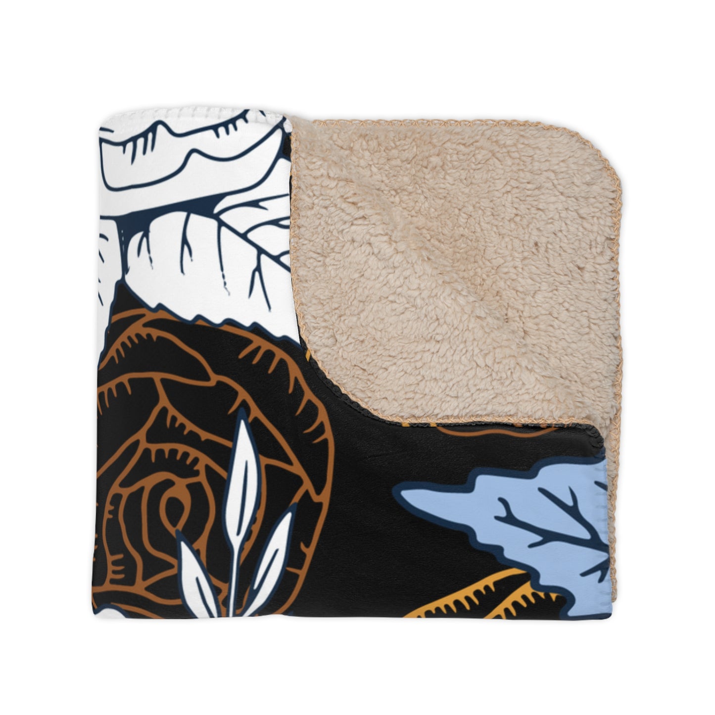 Cozy Floral Sherpa Blanket | Ideal for Home Decor, Gift for Her, Winter Comfort, Living Room Throw, Soft and Warm