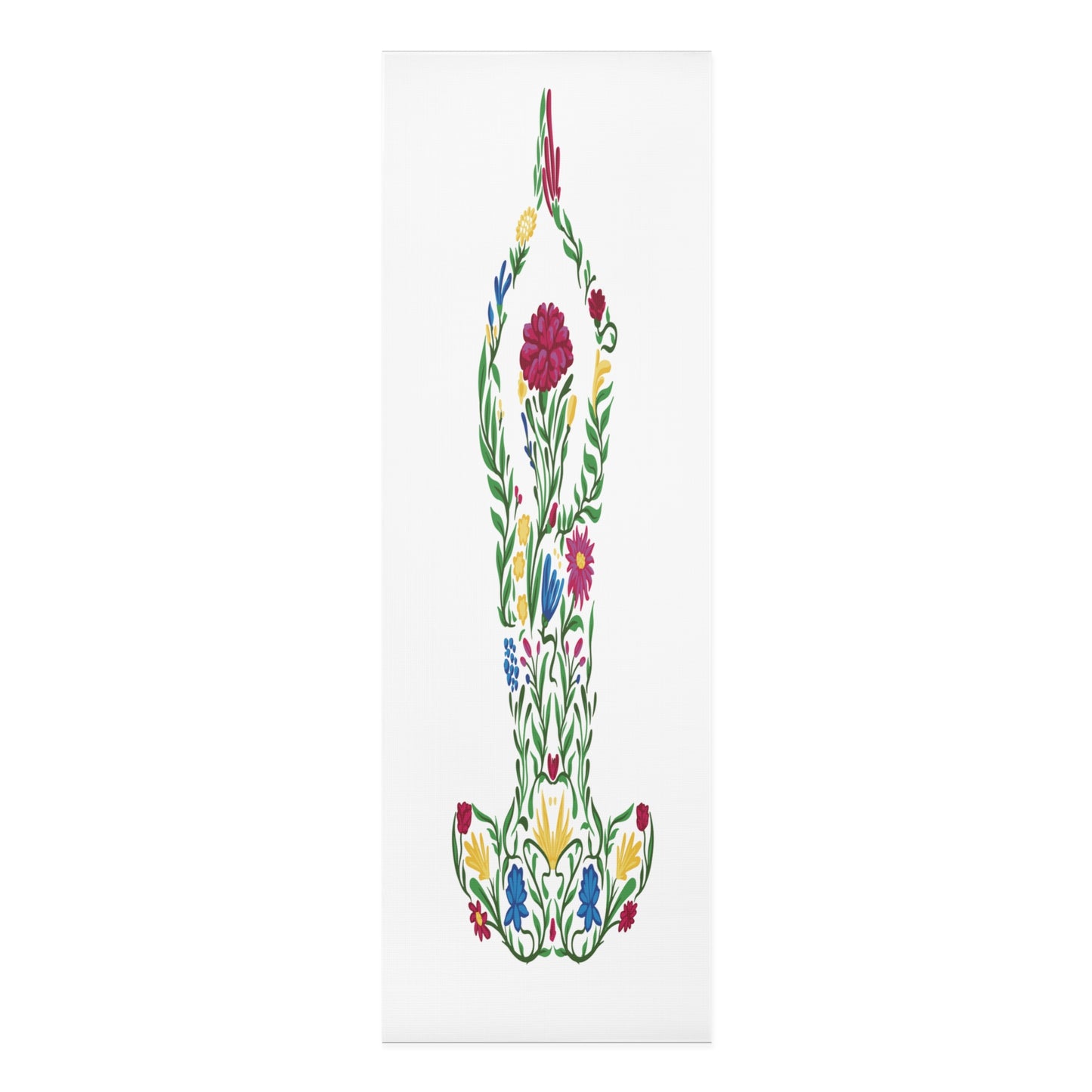 Artistic Foam Yoga Mat, Eco-Friendly Exercise Mat, Non-Slip Yoga Mat, Meditation Mat, Floral Design Yoga Gear