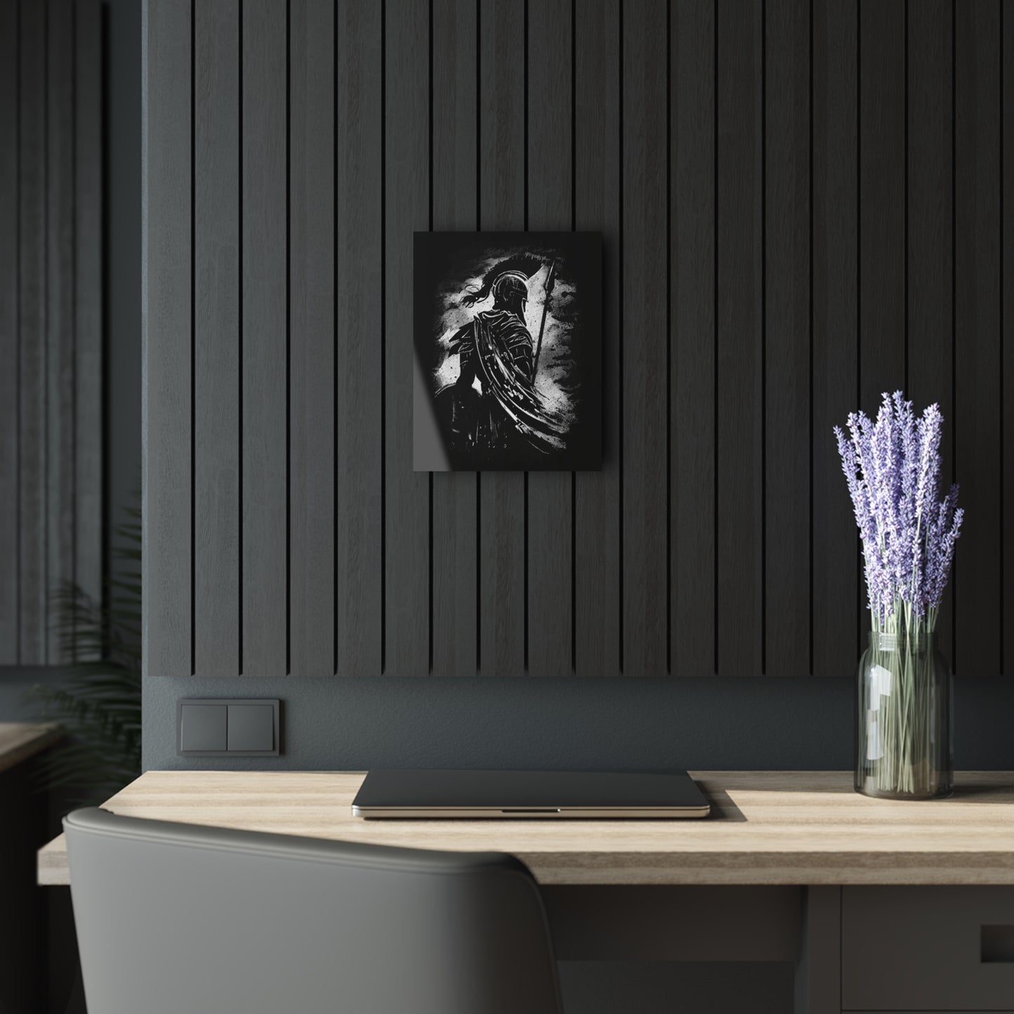 Heroic Knight Acrylic Wall Art, Fantasy Decor, Modern Home Wall Art, Perfect for Gaming Room, Unique Gift, Cleat Hanging Art