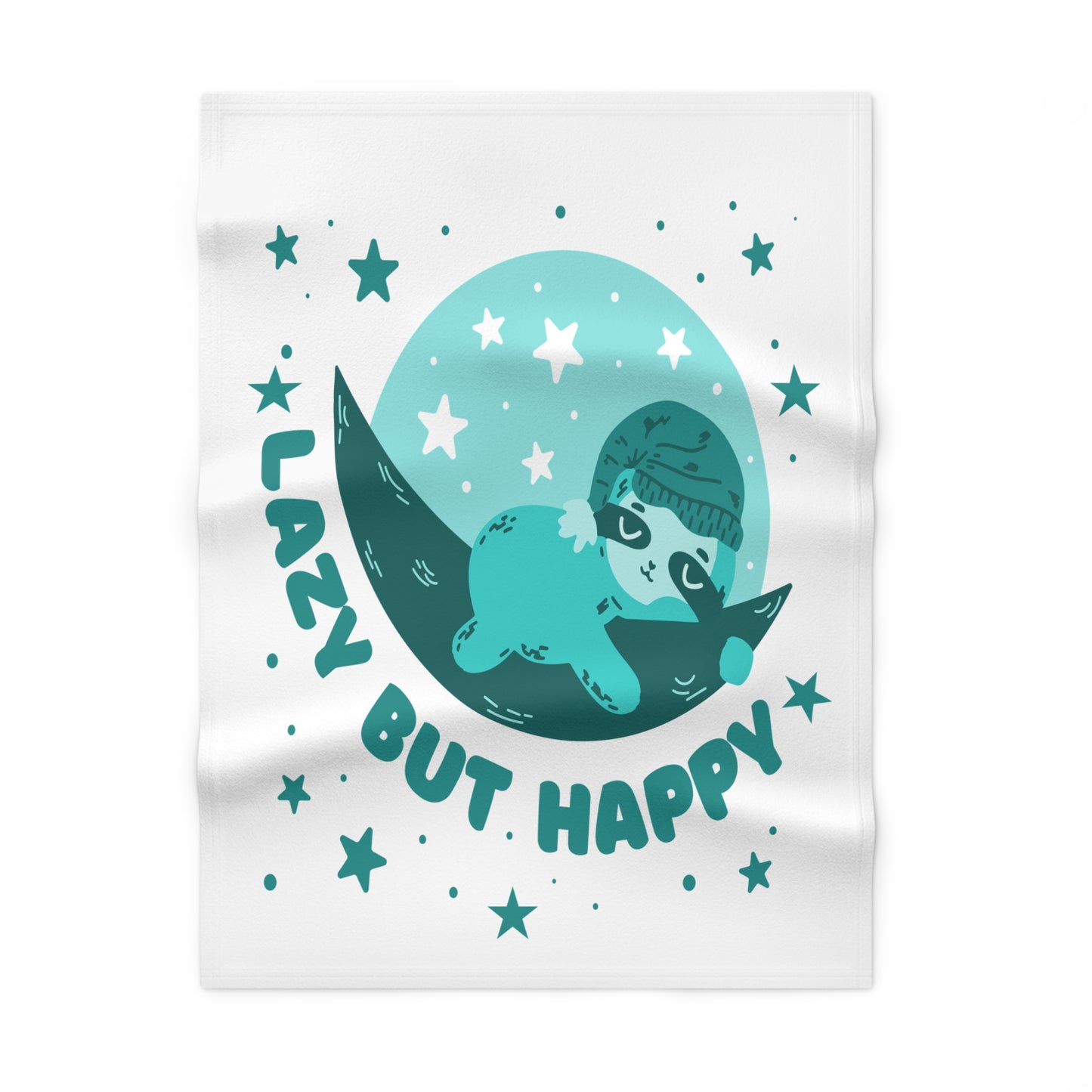 Lazy but Happy Sloth Baby Blanket, Cozy Nursery Decor, Ideal Baby Shower Gift, Soft Fleece Throw, Bedtime Snuggle Blanket