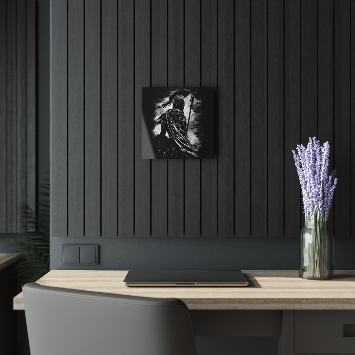 Heroic Knight Acrylic Wall Art, Fantasy Decor, Modern Home Wall Art, Perfect for Gaming Room, Unique Gift, Cleat Hanging Art