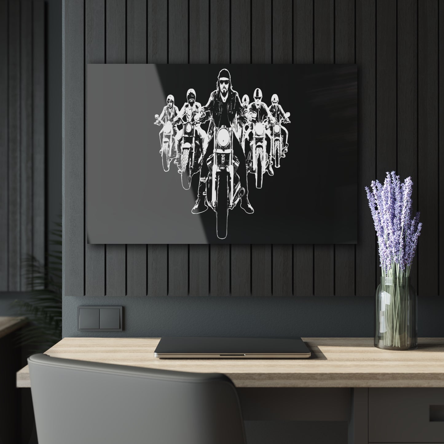 Acrylic Print Bikers Convoy French Cleat Hanging