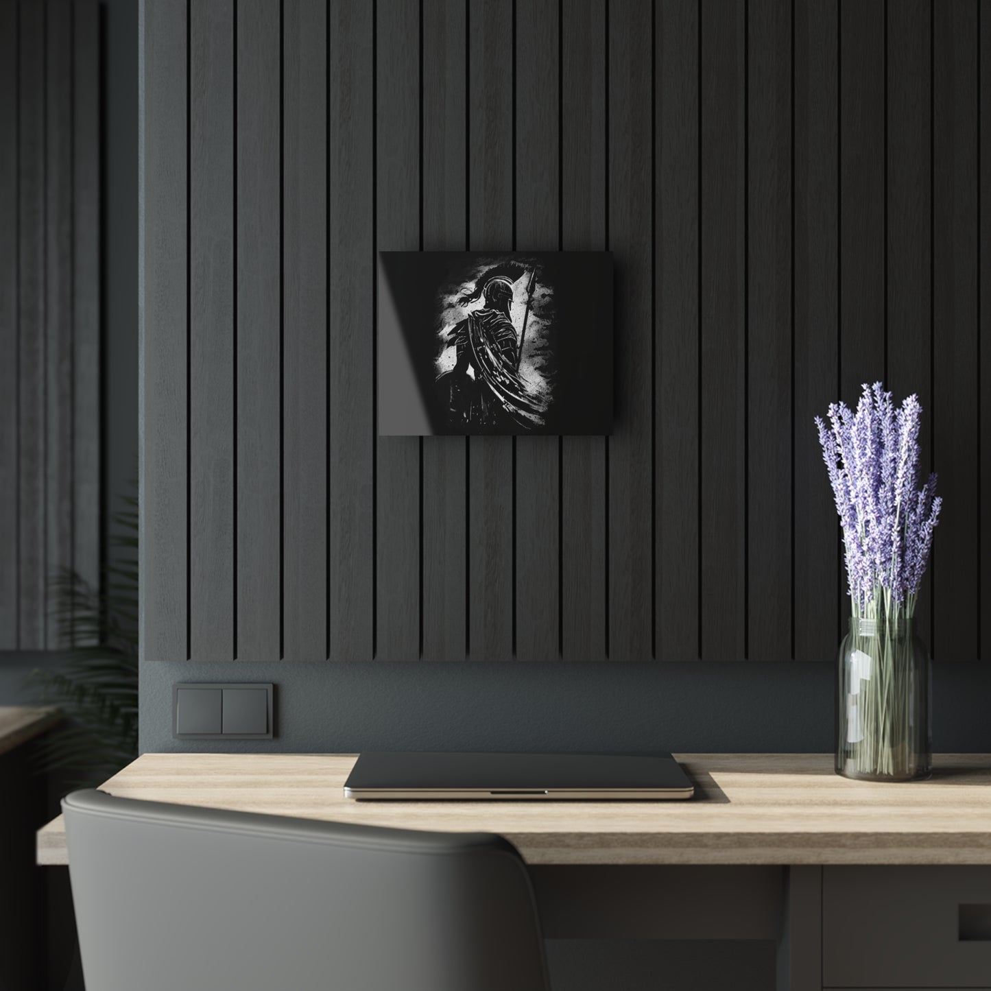 Heroic Knight Acrylic Wall Art, Fantasy Decor, Modern Home Wall Art, Perfect for Gaming Room, Unique Gift, Cleat Hanging Art