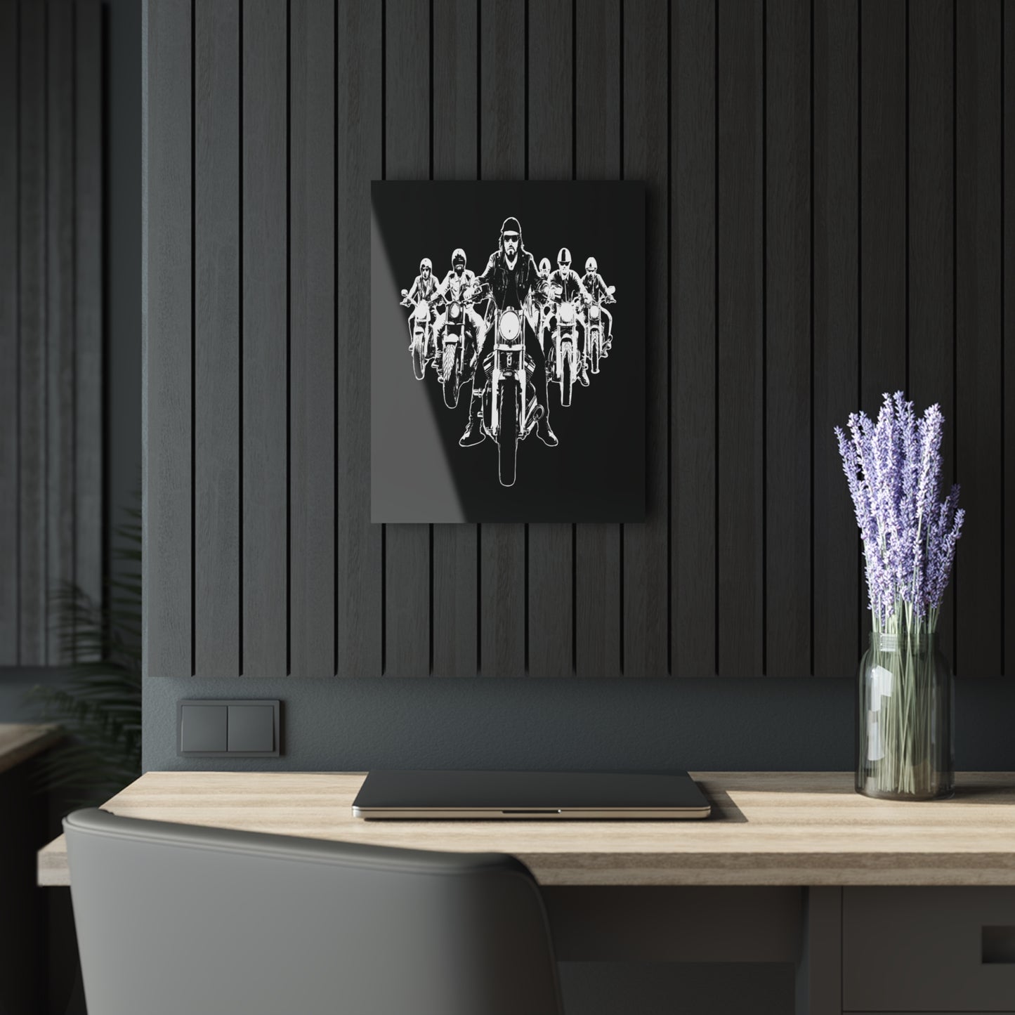 Acrylic Print Bikers Convoy French Cleat Hanging