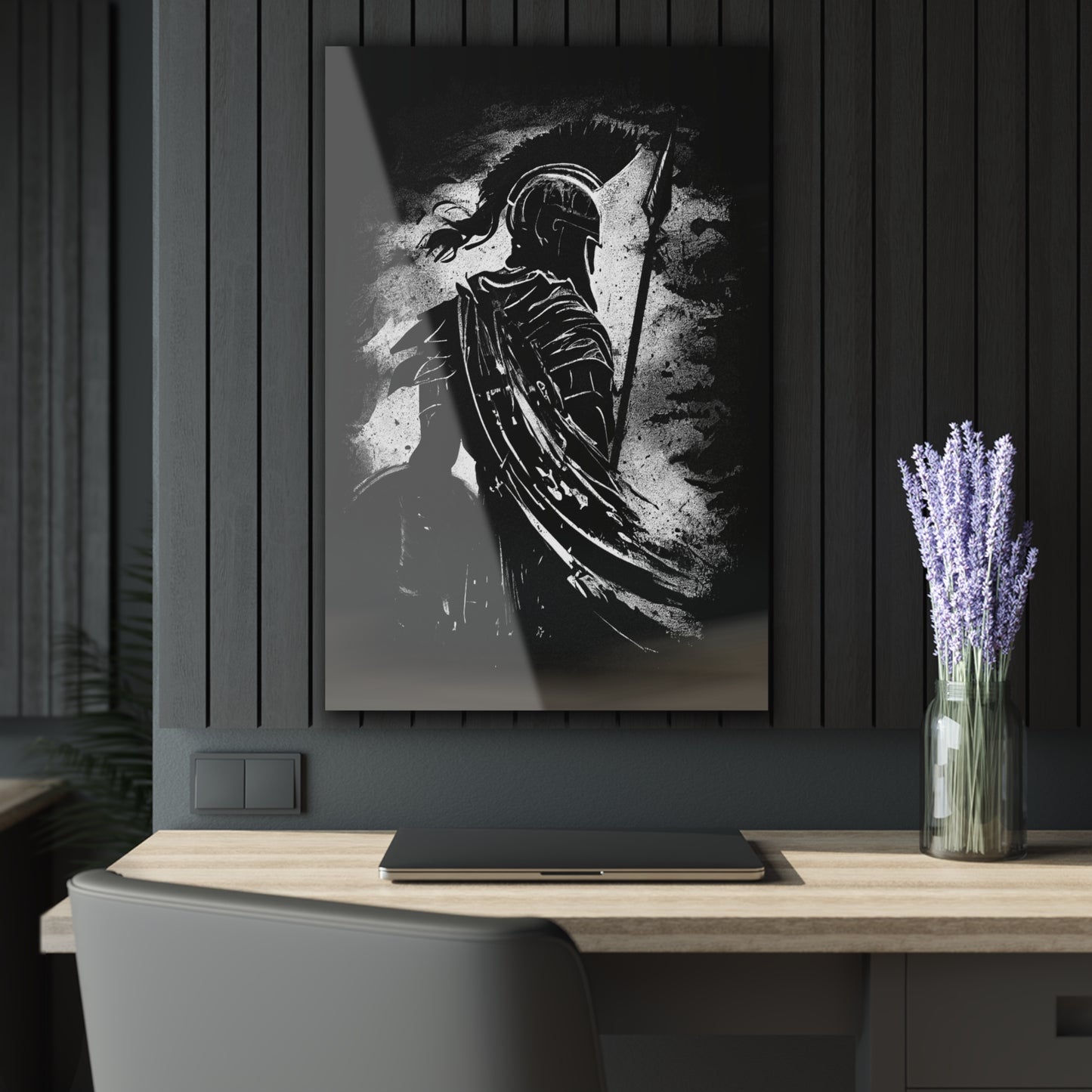 Heroic Knight Acrylic Wall Art, Fantasy Decor, Modern Home Wall Art, Perfect for Gaming Room, Unique Gift, Cleat Hanging Art