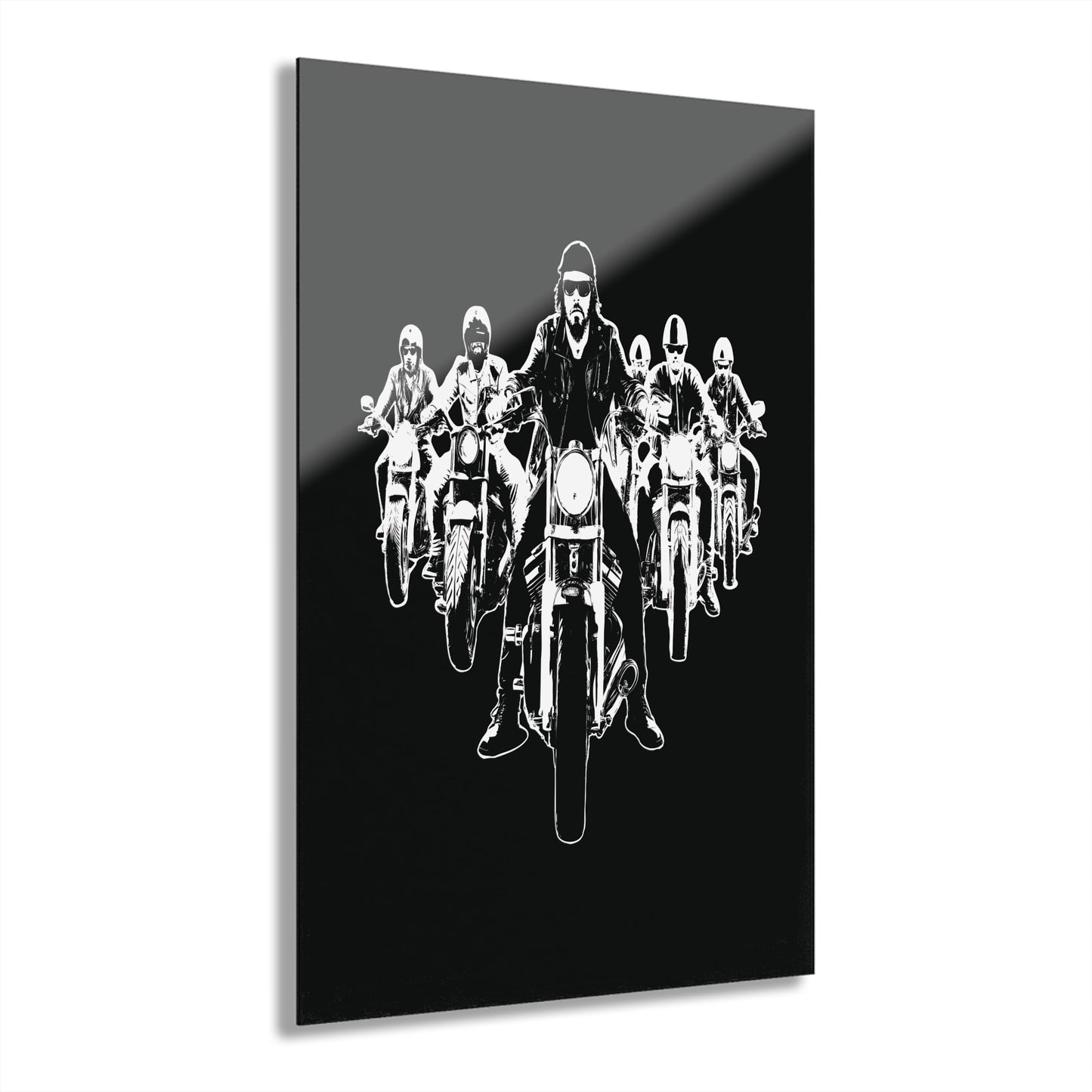 Acrylic Print Bikers Convoy French Cleat Hanging