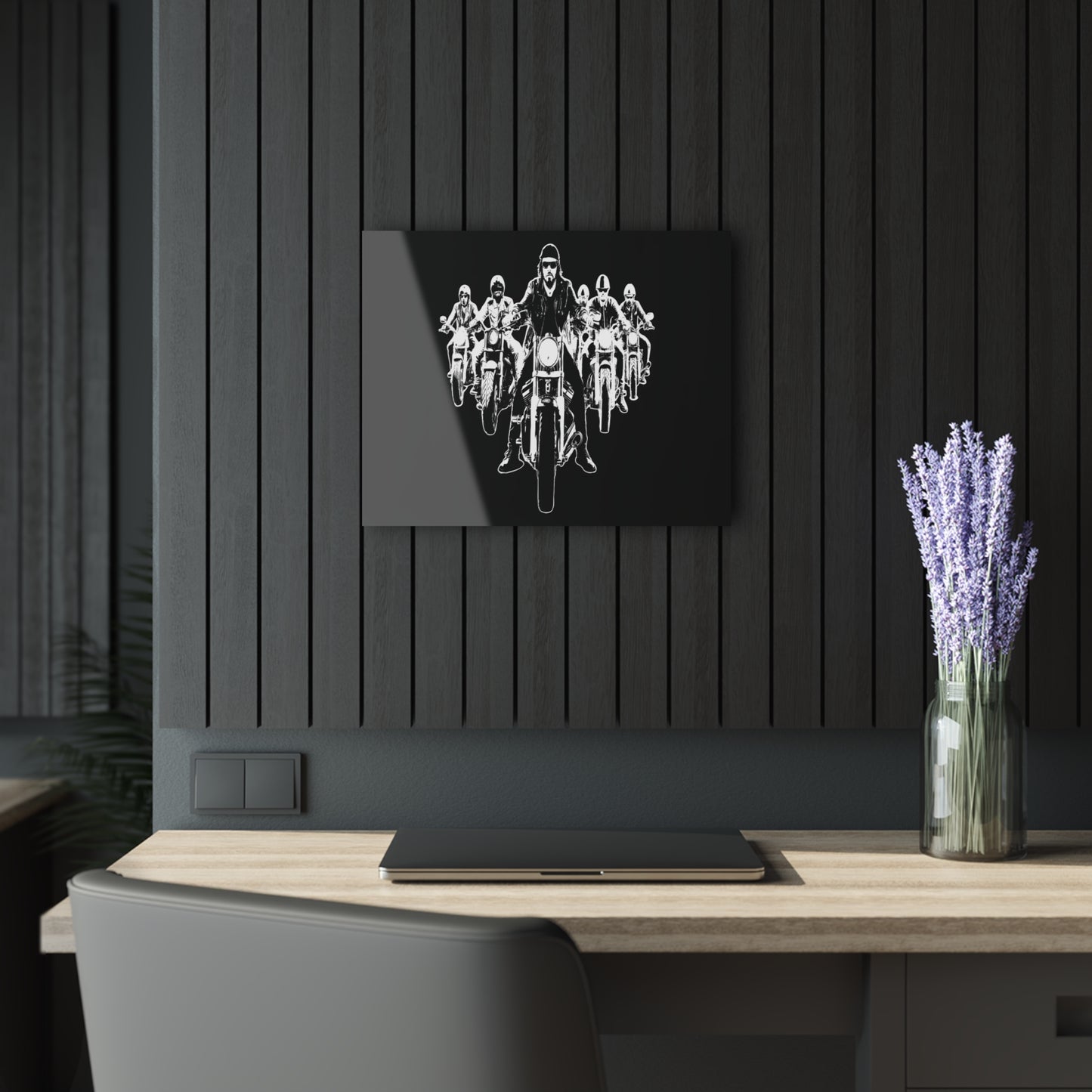 Acrylic Print Bikers Convoy French Cleat Hanging