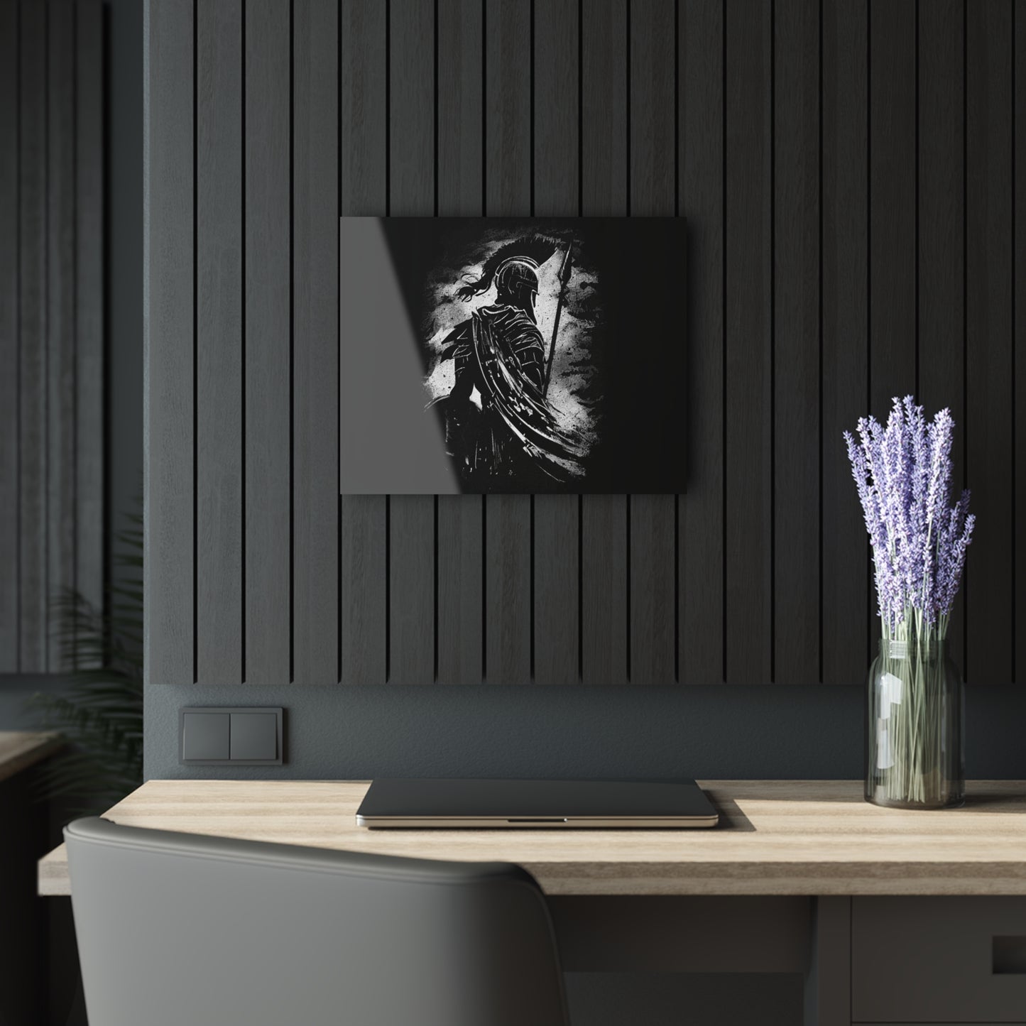 Heroic Knight Acrylic Wall Art, Fantasy Decor, Modern Home Wall Art, Perfect for Gaming Room, Unique Gift, Cleat Hanging Art