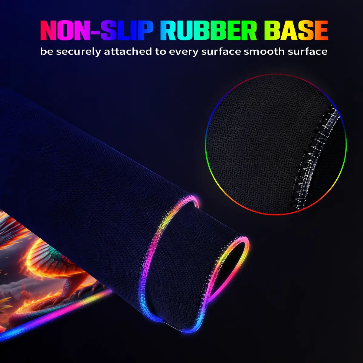Fire Dragon Wireless Charging RGB Mouse Pad (8:3)
