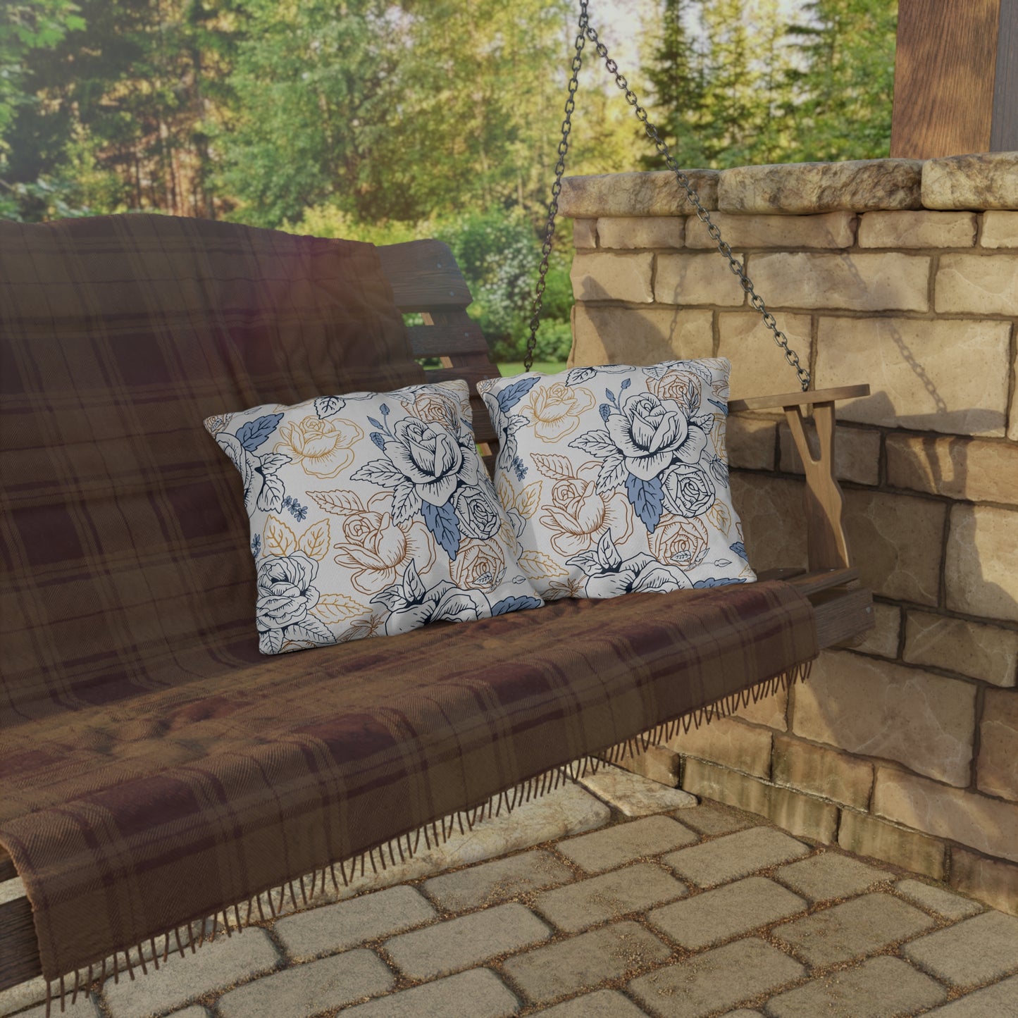 Elegant Floral Outdoor Pillows, Garden Decor, Throw Cushion, Patio Accessories, Home Decor, Spring/Summer Decor