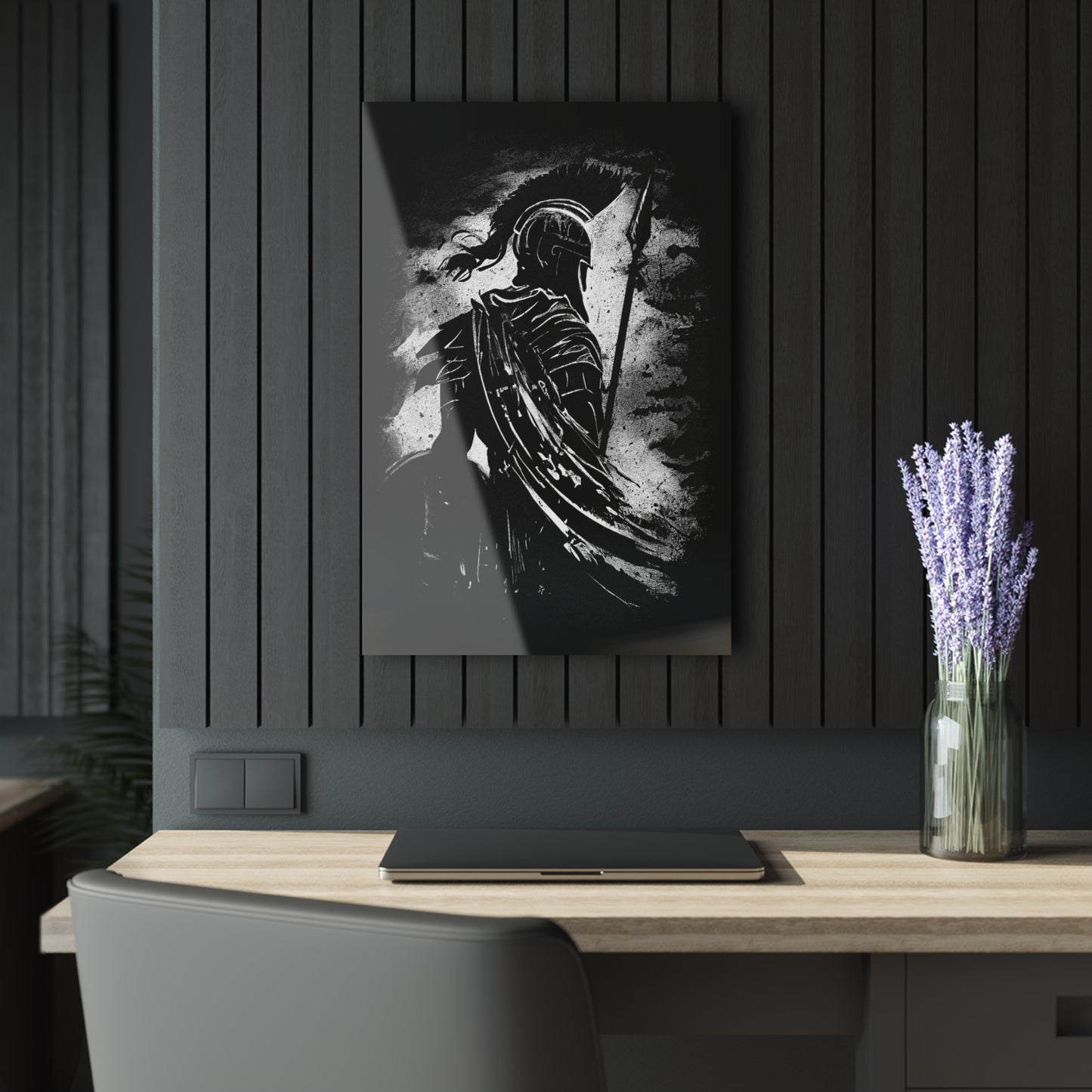 Heroic Knight Acrylic Wall Art, Fantasy Decor, Modern Home Wall Art, Perfect for Gaming Room, Unique Gift, Cleat Hanging Art
