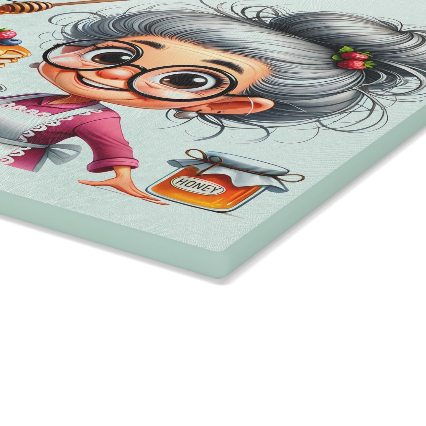 Charming Grandma Kitchen Cutting Board, Kitchen Decor, Cooking Gift, Unique Housewarming Gift, Chef Cheat Sheet Glass Board