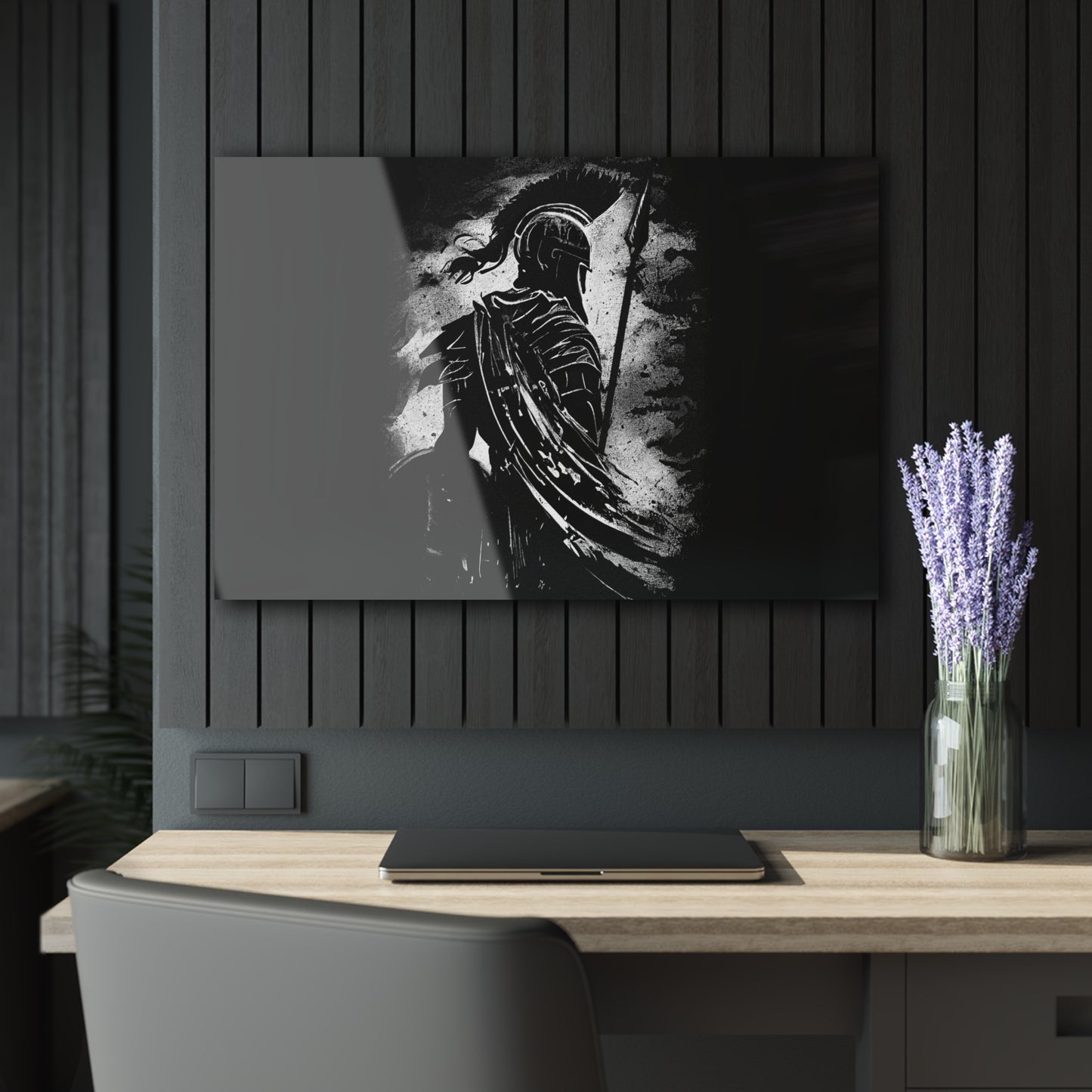 Heroic Knight Acrylic Wall Art, Fantasy Decor, Modern Home Wall Art, Perfect for Gaming Room, Unique Gift, Cleat Hanging Art