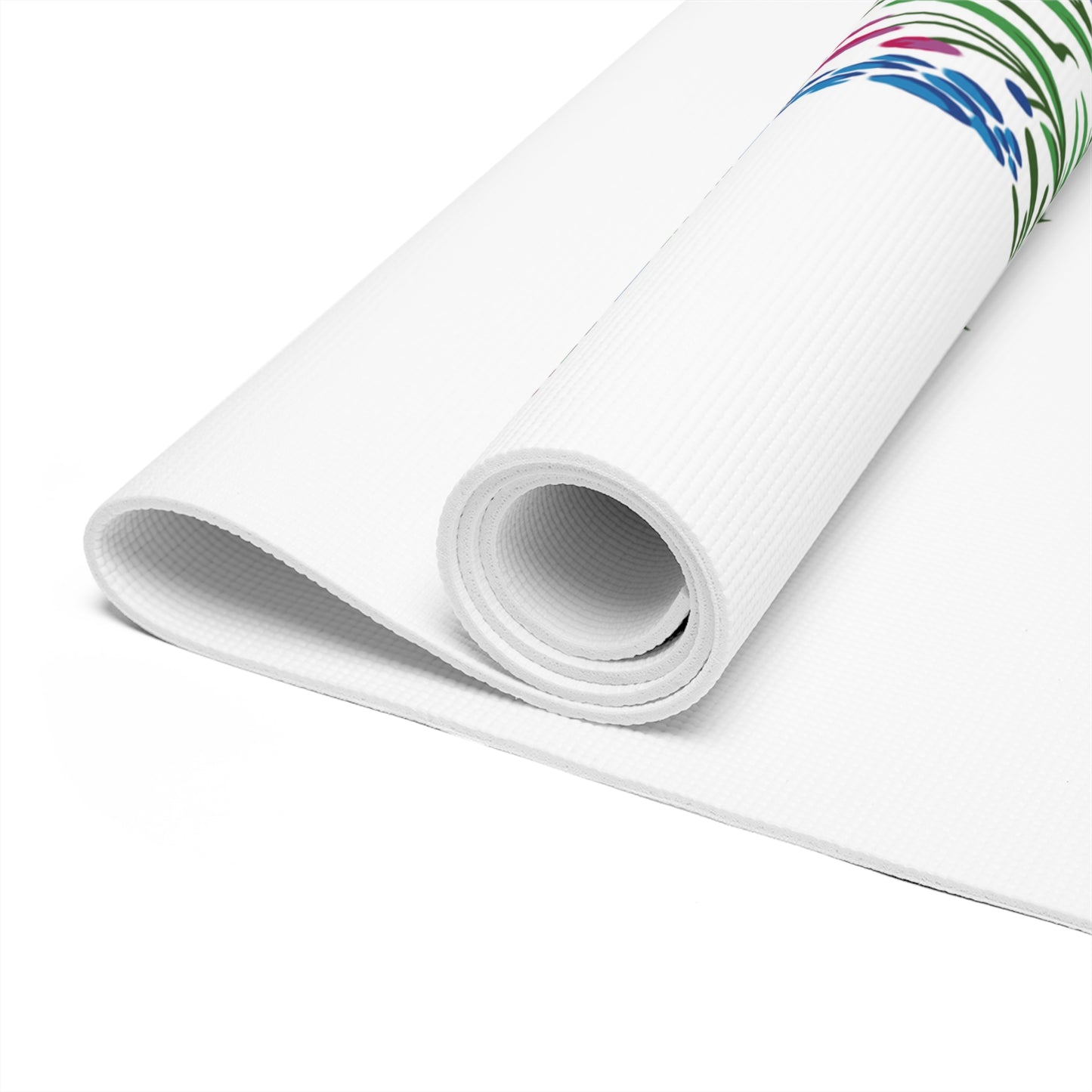 Artistic Foam Yoga Mat, Eco-Friendly Exercise Mat, Non-Slip Yoga Mat, Meditation Mat, Floral Design Yoga Gear