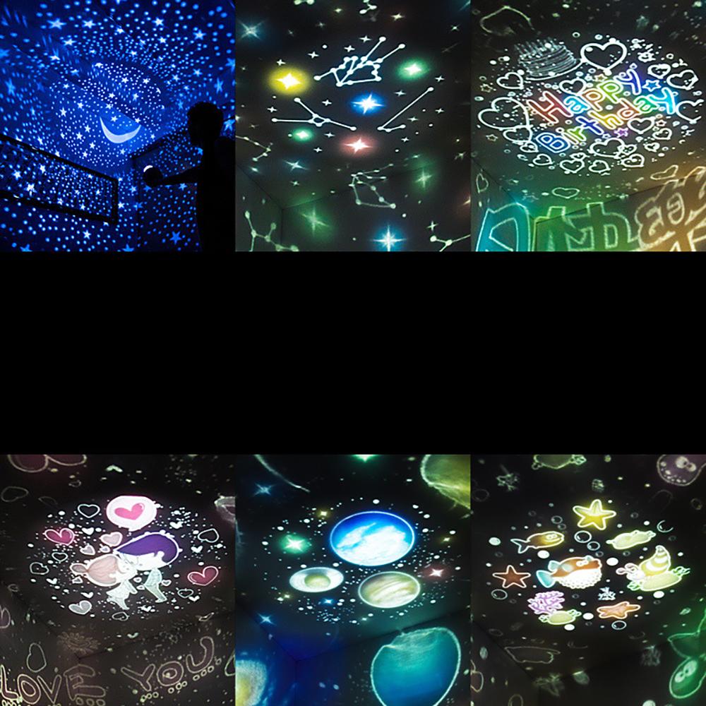 Lucky Fish LED Star Projector Night Light: Multi-color starry sky projections for room decor and a unique gift.