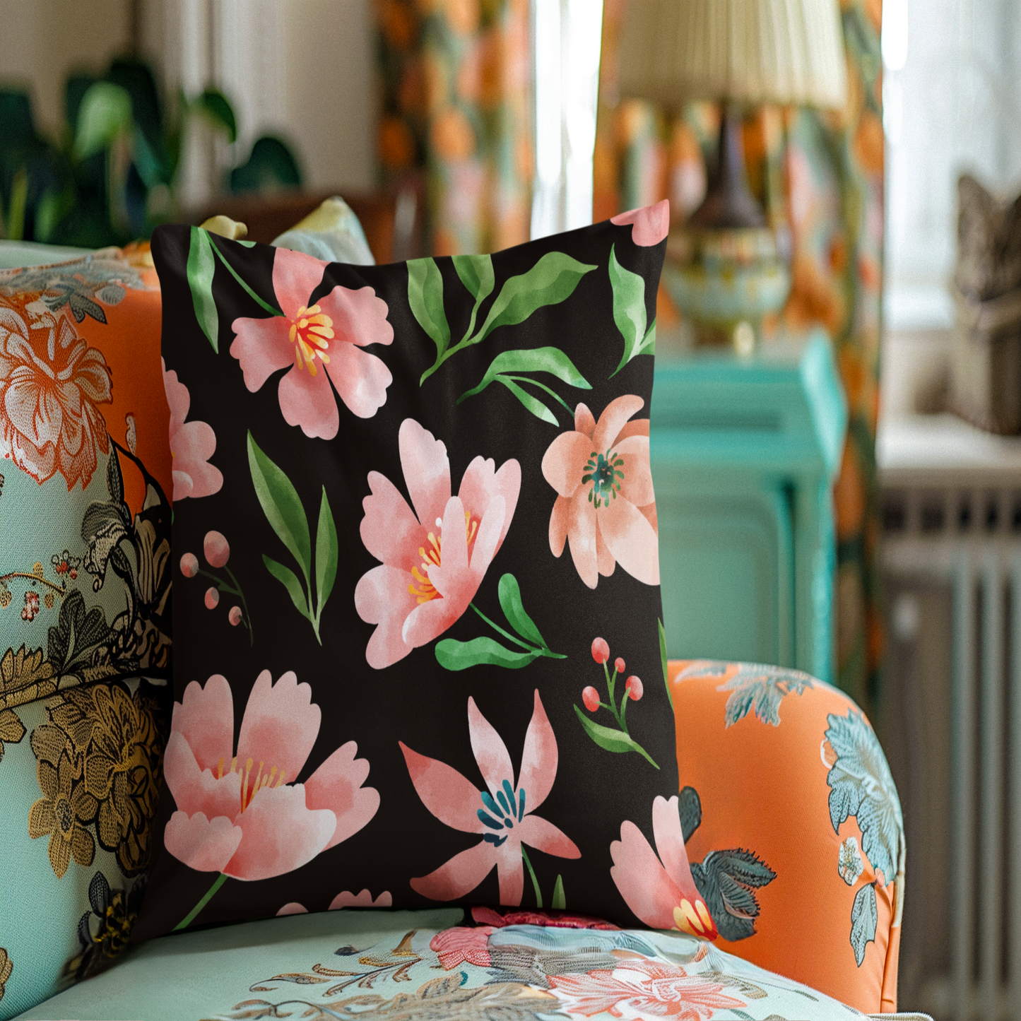 Floral Square Pillow