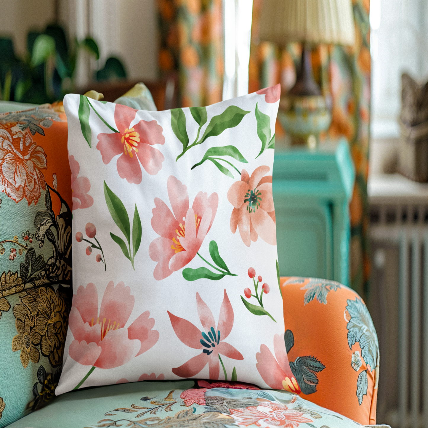 Floral Square Pillow