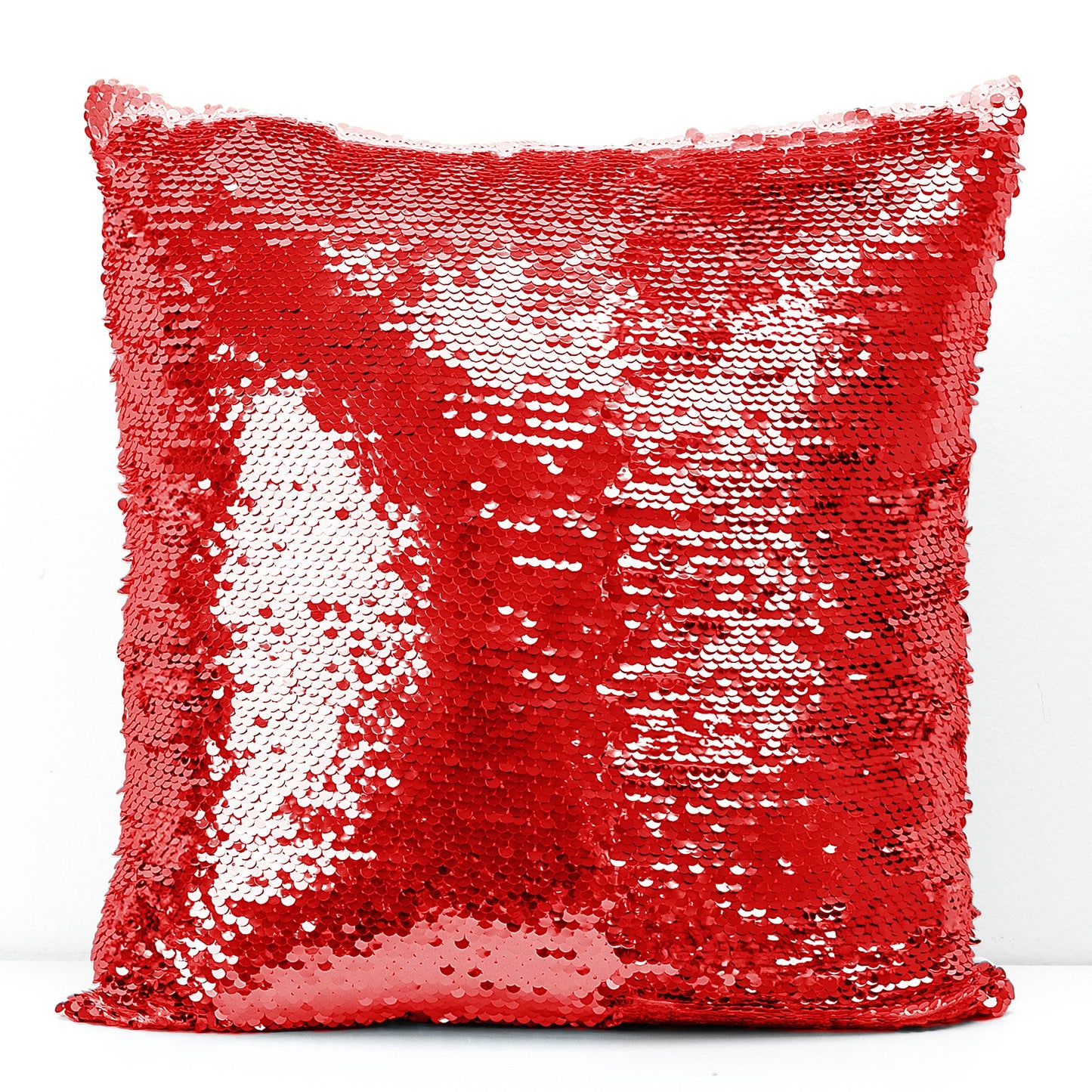 Red sequin pillow with 'I F*cking Love You Either Way Works' design, a unique gift for lovers
