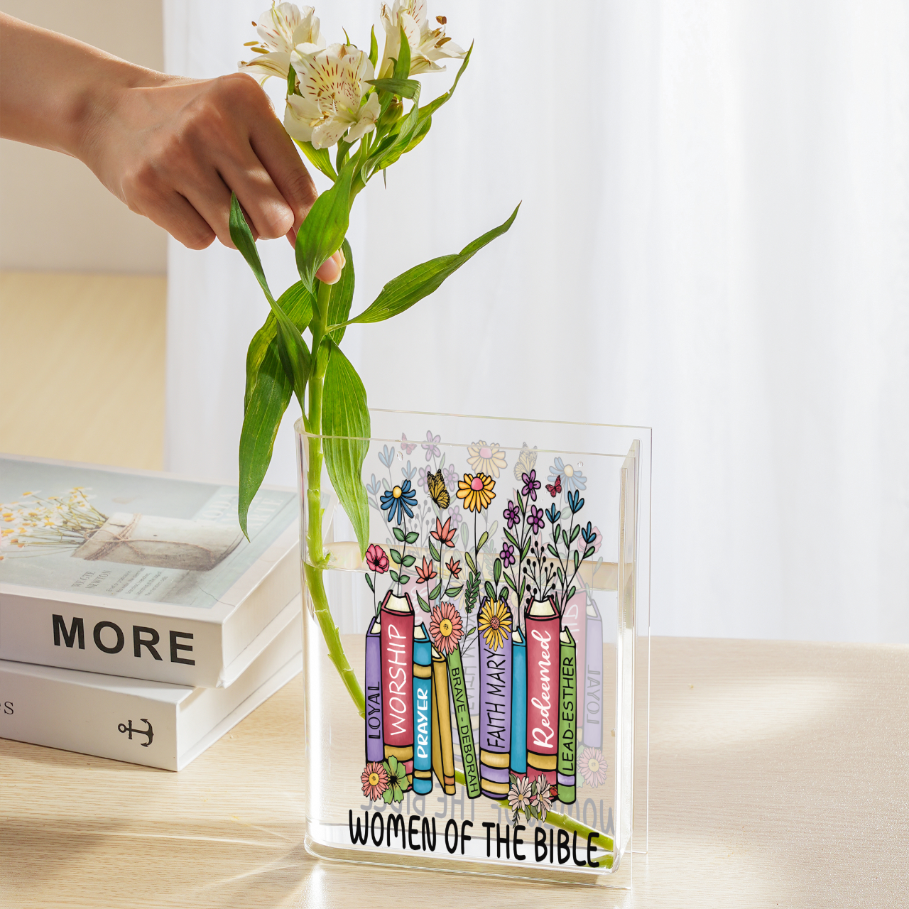 Acrylic Book Vase woman of the bible