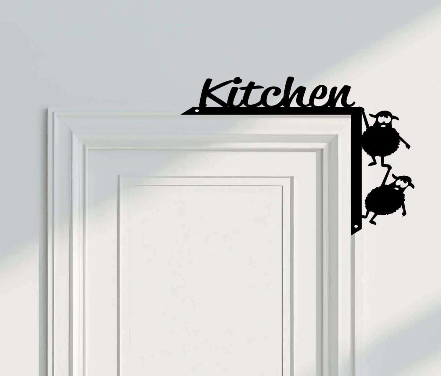 Kitchen Door Corner Metal Wall Art, Kitchen Door Topper, Kitchen Door Frame Hanging, Modern Mama's Kitchen Door Decoration Sign