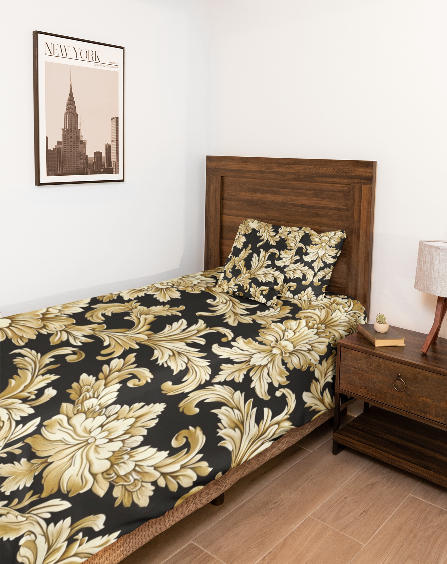 midnight gold bedding set