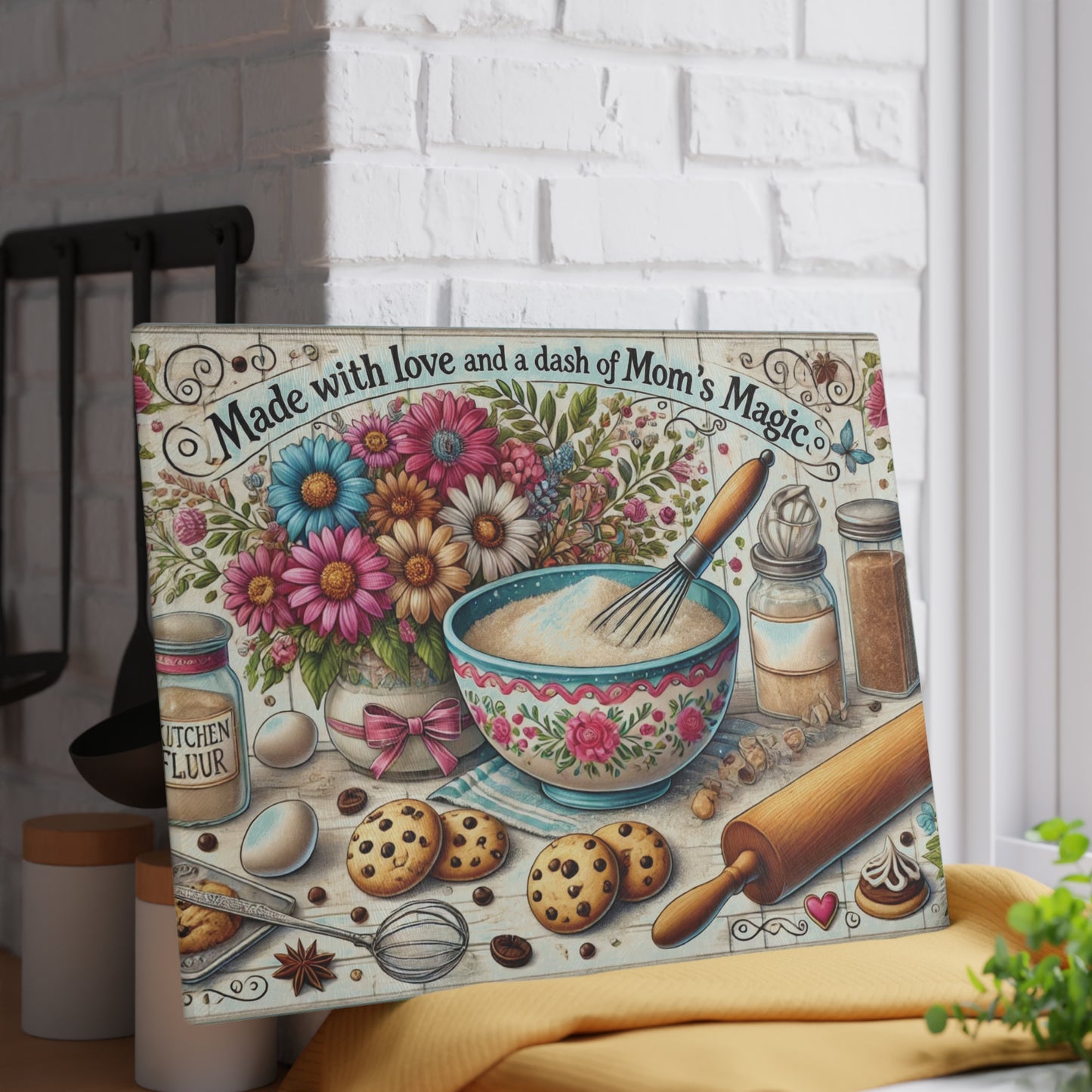 Charming Kitchen Glass Cutting Board | Made with Love Design | Perfect for Gift Giving, Baking Enthusiasts, Home Decorating, Mother's [...]