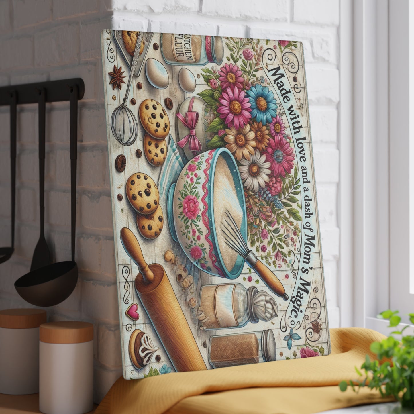 Charming Kitchen Glass Cutting Board | Made with Love Design | Perfect for Gift Giving, Baking Enthusiasts, Home Decorating, Mother's [...]