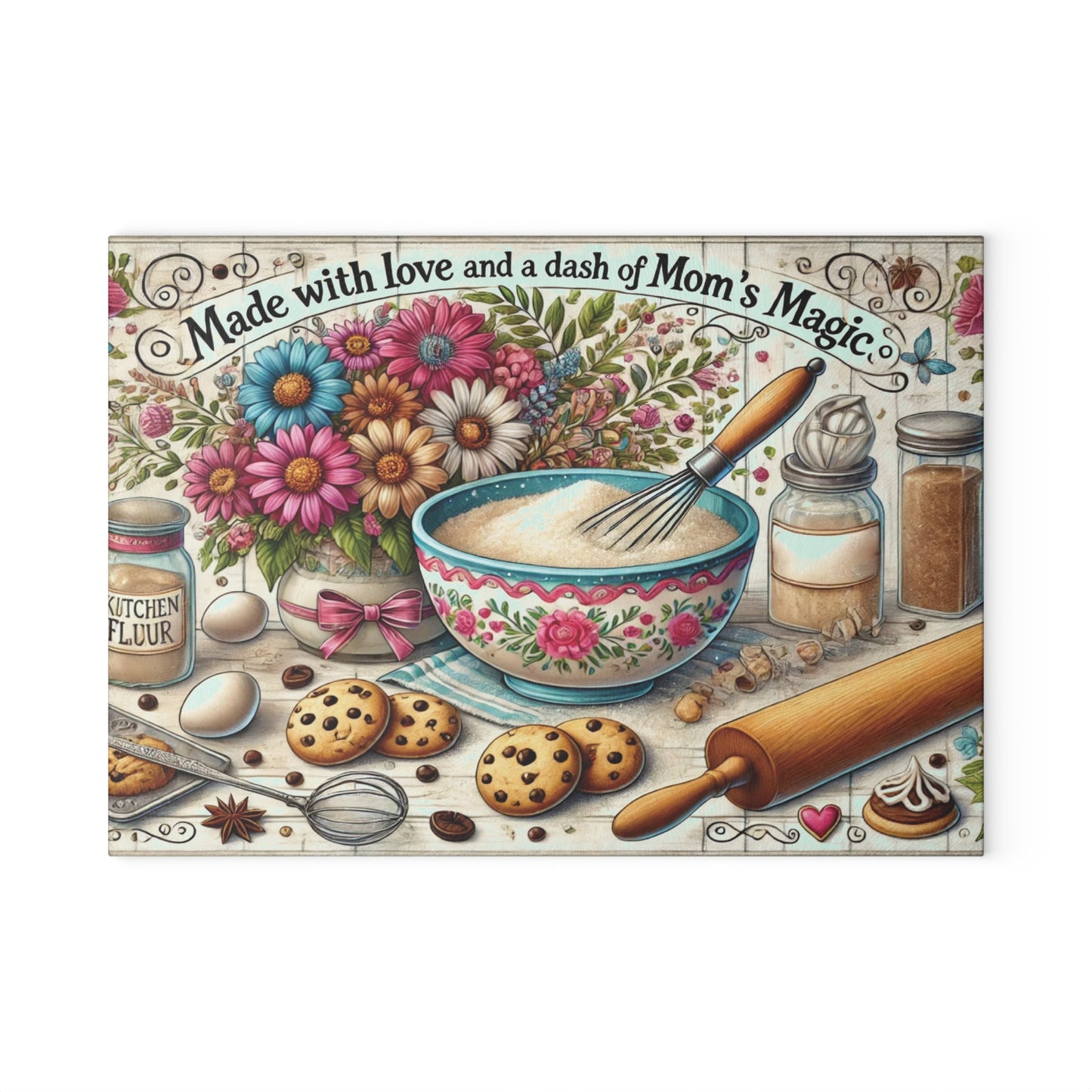 Charming Kitchen Glass Cutting Board | Made with Love Design | Perfect for Gift Giving, Baking Enthusiasts, Home Decorating, Mother's [...]