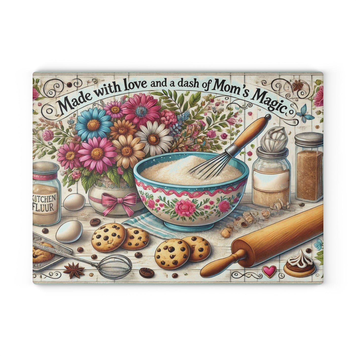Charming Kitchen Glass Cutting Board | Made with Love Design | Perfect for Gift Giving, Baking Enthusiasts, Home Decorating, Mother's [...]