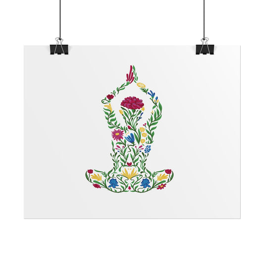 Botanical Yoga Art Prints, Colorful Wall Decor, Mindfulness Home Decor, Flower Poster for Meditation Room, Spiritual Gift
