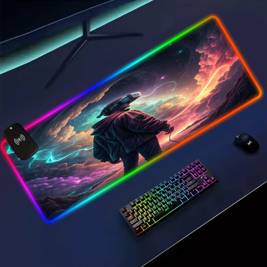 VR  Gamer Wireless Charging RGB Mouse Pad (8:3)