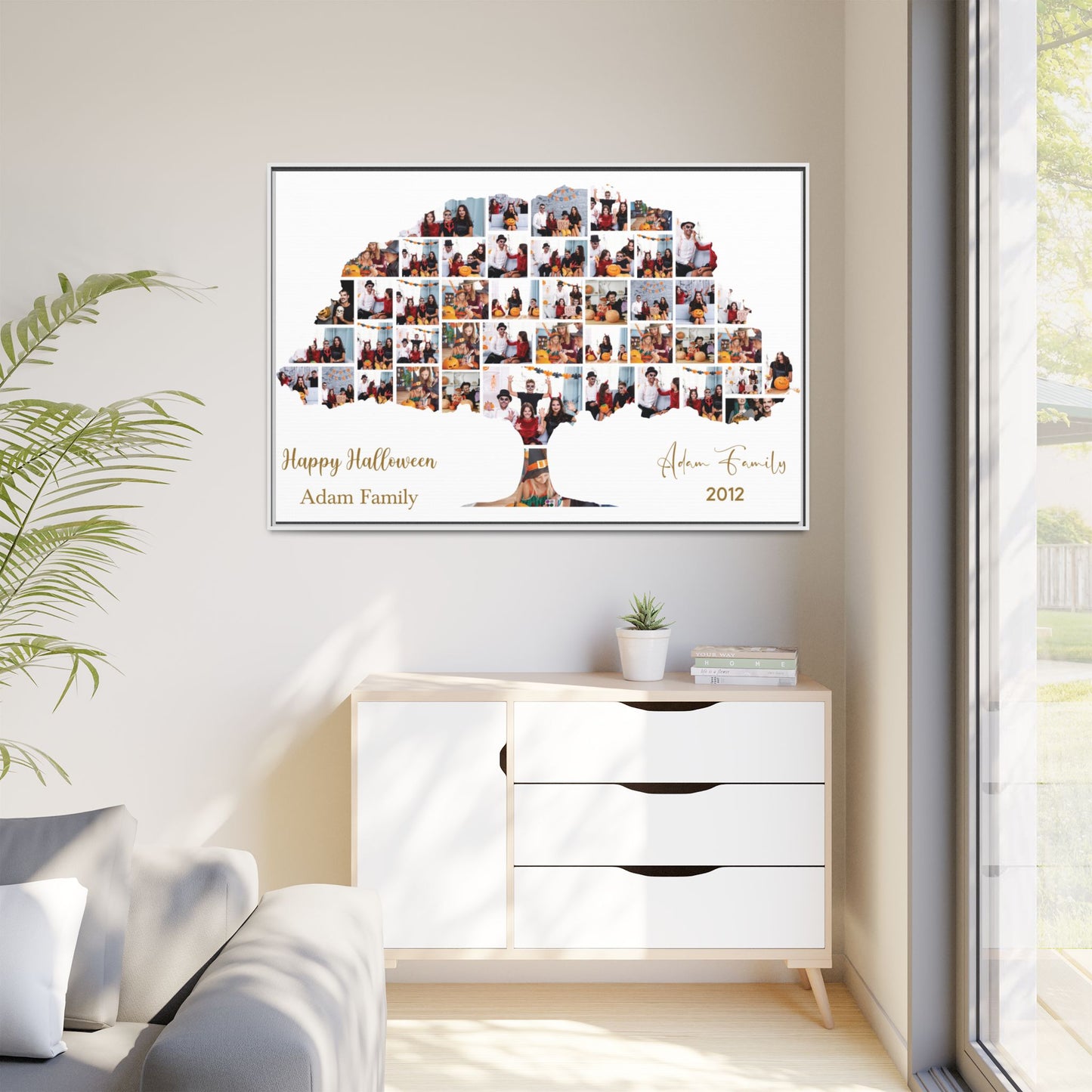 Personalized Family Tree Canvas Art, Home Decor, Family Gift, Custom Wall Art, Keepsake Decor, Holiday Decoration, Photo Collage