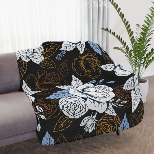 Cozy Floral Sherpa Blanket | Ideal for Home Decor, Gift for Her, Winter Comfort, Living Room Throw, Soft and Warm