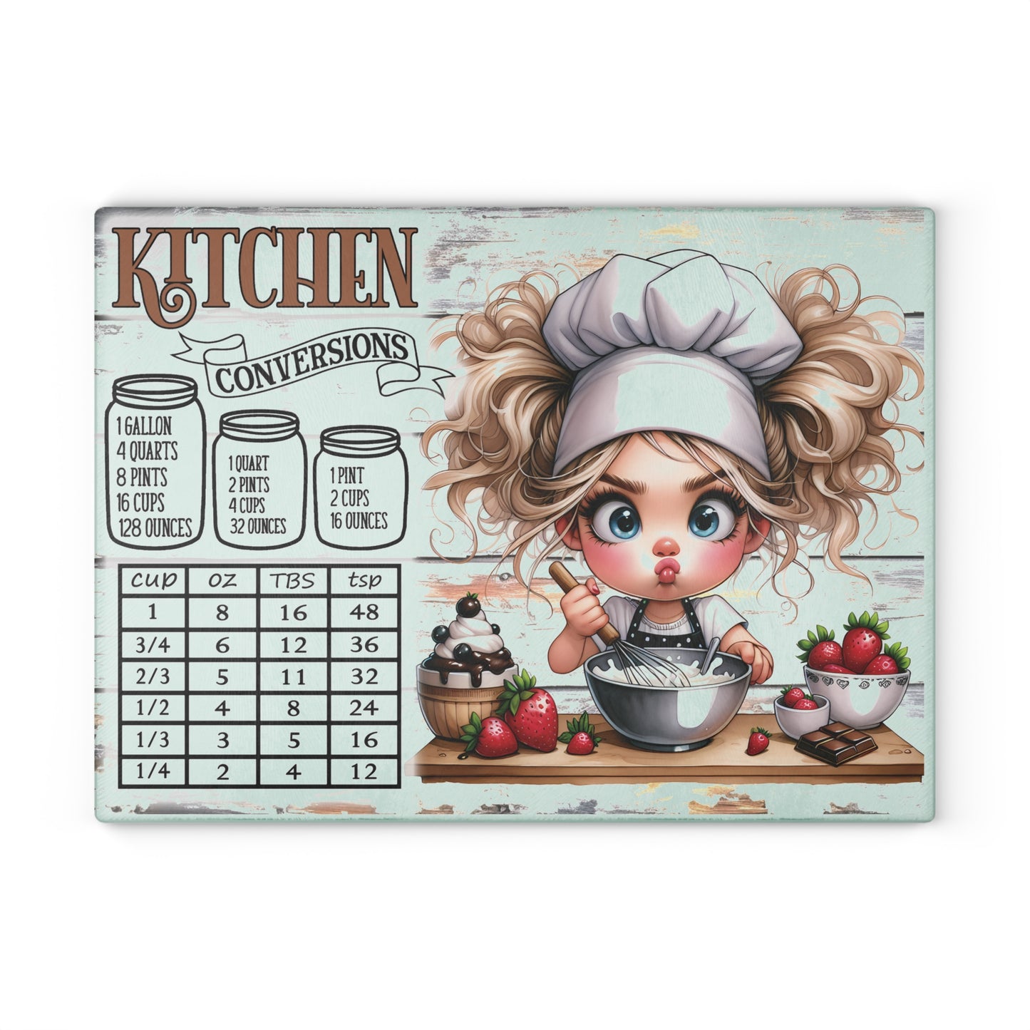 Charming Kitchen Cutting Board, Whimsical Glass Cutting Board, Kitchen Gift, Cooking Conversion Board, Fun Kitchen Decor, Unique Gift [...]