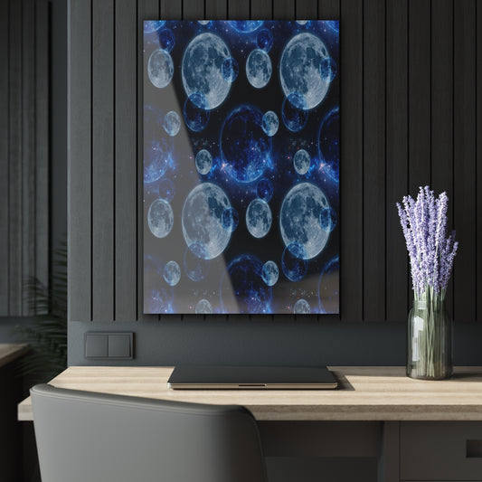 Moonlit Acrylic Wall Art Print - Celestial Decor, Luna Artwork, Space Lovers Gift, Modern Home Aesthetic, Gifting for Occasions