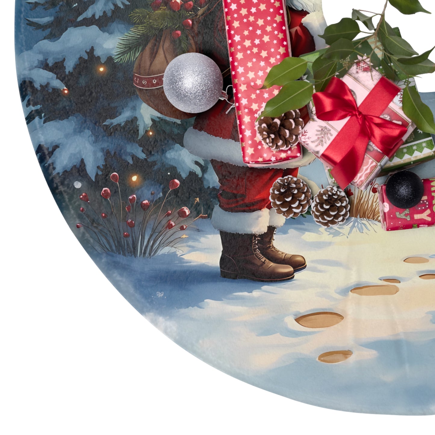 Festive Winter Christmas Tree Skirt - Embrace the Holiday Spirit