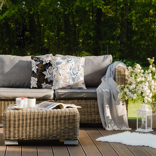 Elegant Floral Outdoor Pillows, Garden Decor, Throw Cushion, Patio Accessories, Home Decor, Spring/Summer Decor