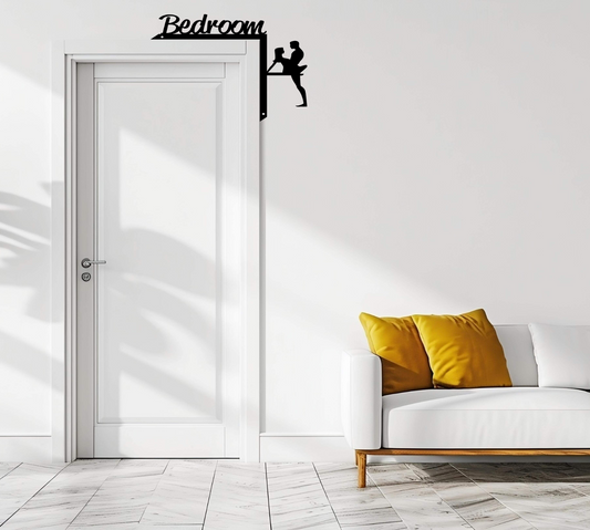 Corner Bedroom door topper, Bedroom door sign, Bedroom sign