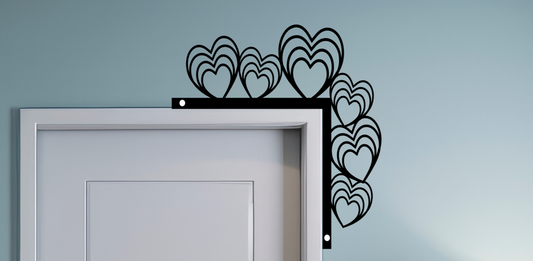 Love Hearts Door Topper Decor - Valentine Theme Wall Decor - Metal Home Decorations - Gifts for Loved Ones - Gifts for Mom - Gifts for Her