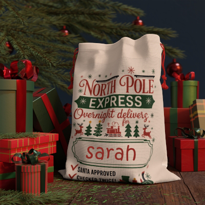 North Pole Express Christmas Gift Bag