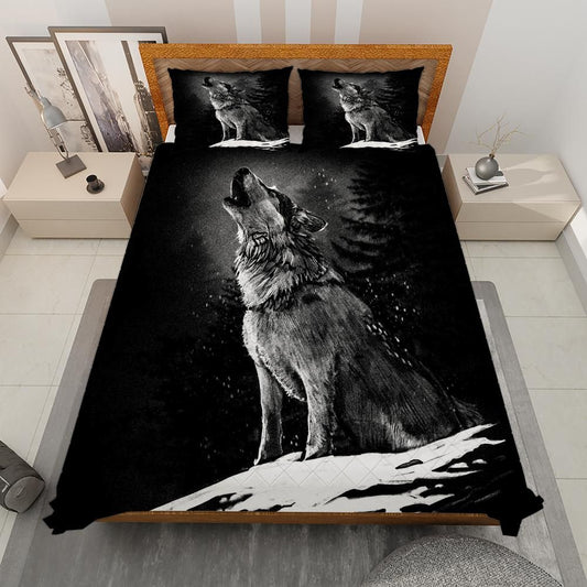 Wolf Lover Quilt Bedding set. Soft & Cozy Comfortable for Nature Enthusiasts