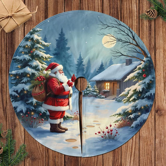 Festive Winter Christmas Tree Skirt - Embrace the Holiday Spirit