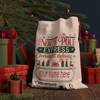 North Pole Express Christmas Gift Bag